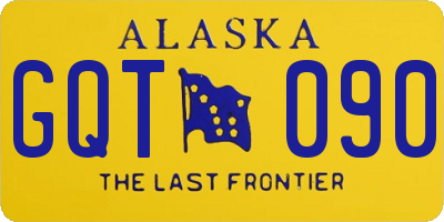 AK license plate GQT090