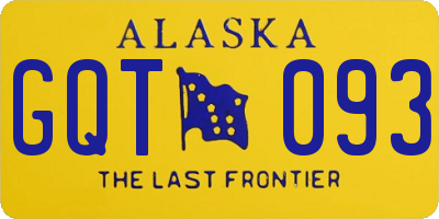 AK license plate GQT093