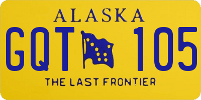AK license plate GQT105