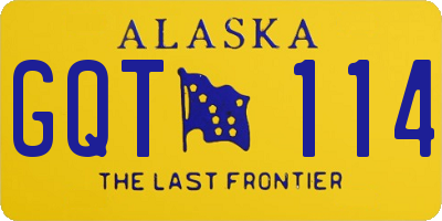 AK license plate GQT114