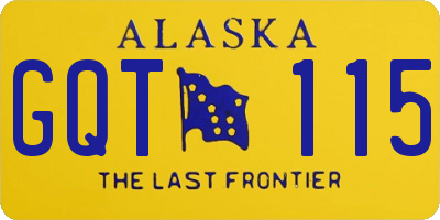 AK license plate GQT115
