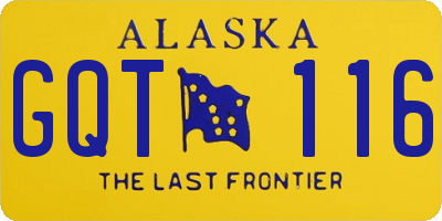 AK license plate GQT116