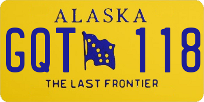 AK license plate GQT118