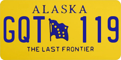 AK license plate GQT119