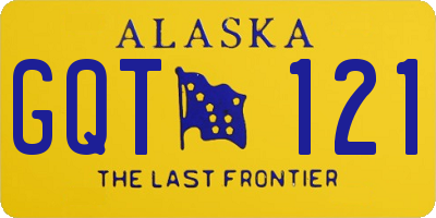 AK license plate GQT121