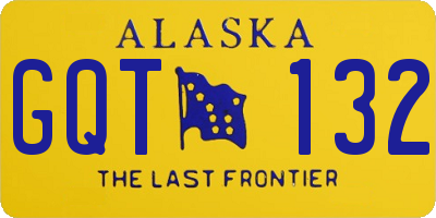 AK license plate GQT132