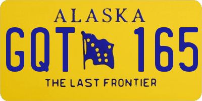 AK license plate GQT165