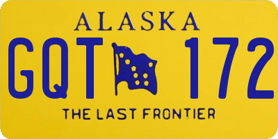 AK license plate GQT172