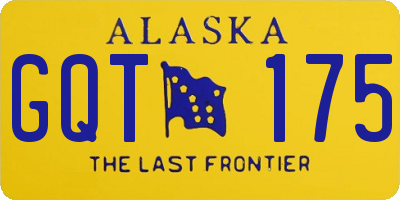 AK license plate GQT175