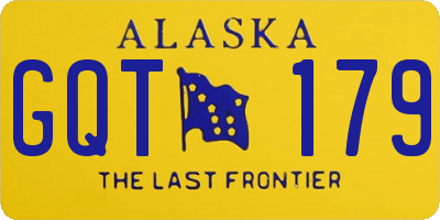 AK license plate GQT179