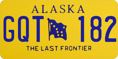 AK license plate GQT182