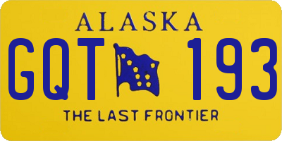 AK license plate GQT193