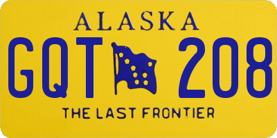 AK license plate GQT208