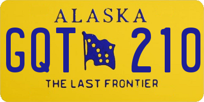 AK license plate GQT210