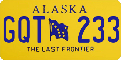 AK license plate GQT233