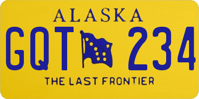 AK license plate GQT234