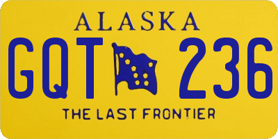 AK license plate GQT236