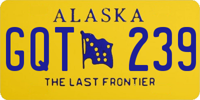 AK license plate GQT239