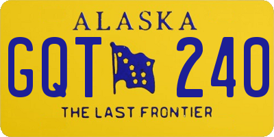 AK license plate GQT240