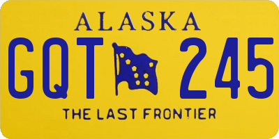 AK license plate GQT245