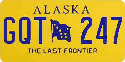 AK license plate GQT247