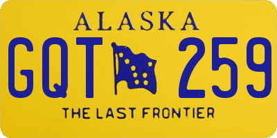 AK license plate GQT259