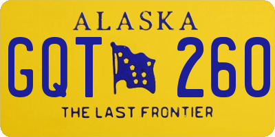 AK license plate GQT260