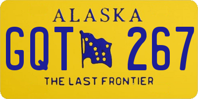 AK license plate GQT267