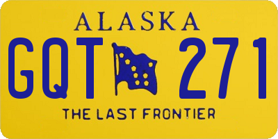 AK license plate GQT271