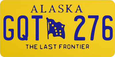 AK license plate GQT276