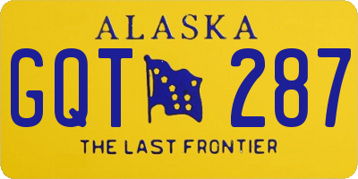 AK license plate GQT287