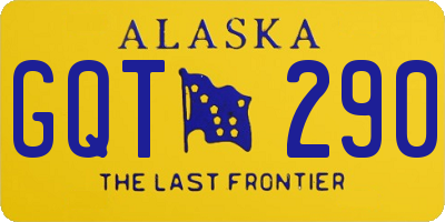 AK license plate GQT290