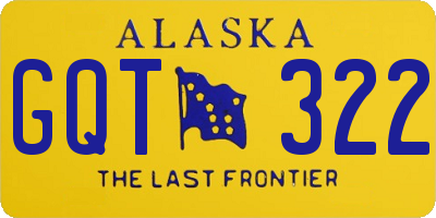 AK license plate GQT322
