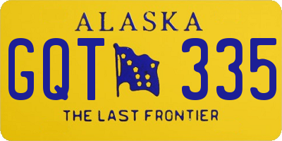 AK license plate GQT335