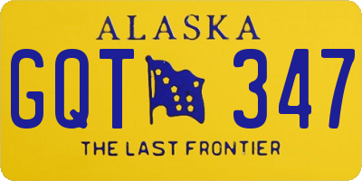 AK license plate GQT347