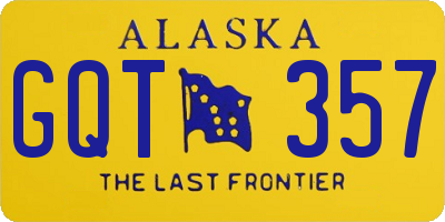 AK license plate GQT357
