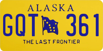 AK license plate GQT361