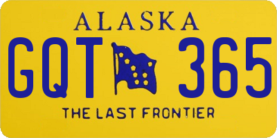 AK license plate GQT365