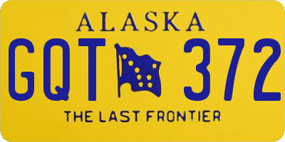 AK license plate GQT372
