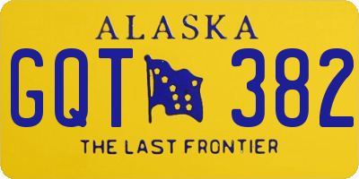 AK license plate GQT382