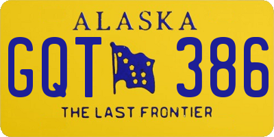 AK license plate GQT386
