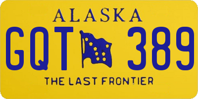 AK license plate GQT389