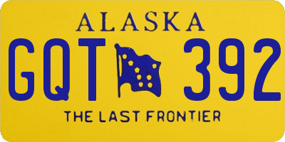 AK license plate GQT392