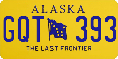 AK license plate GQT393