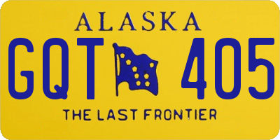 AK license plate GQT405