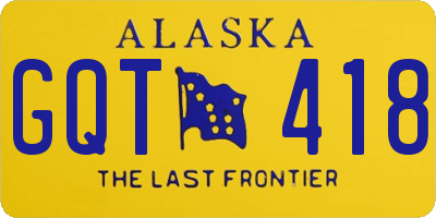 AK license plate GQT418