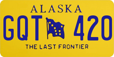 AK license plate GQT420