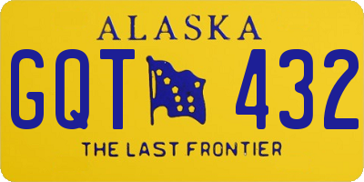 AK license plate GQT432