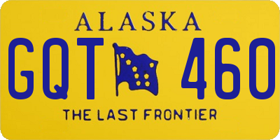 AK license plate GQT460