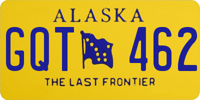 AK license plate GQT462